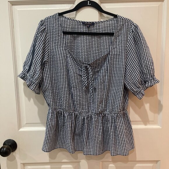 Navy and white cute top size XL by Skies Are Blue - Picture 5 of 6